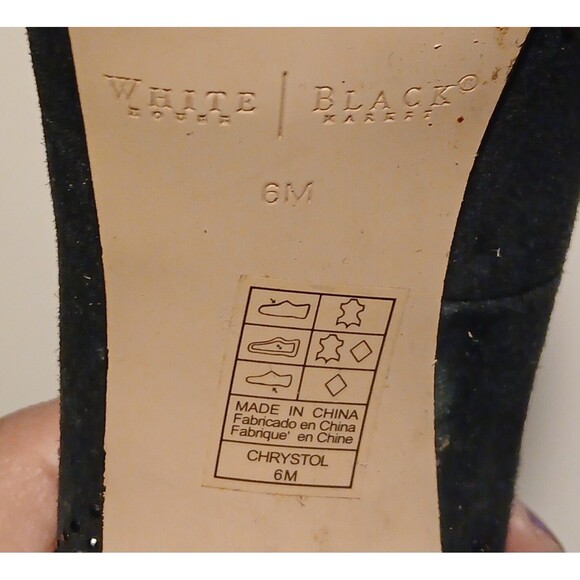 WHBM Black Sequined Stiletto Heels Pumps 4.5" Sz 6M Sexy Chic Peep-Toe Evening - Picture 12 of 13